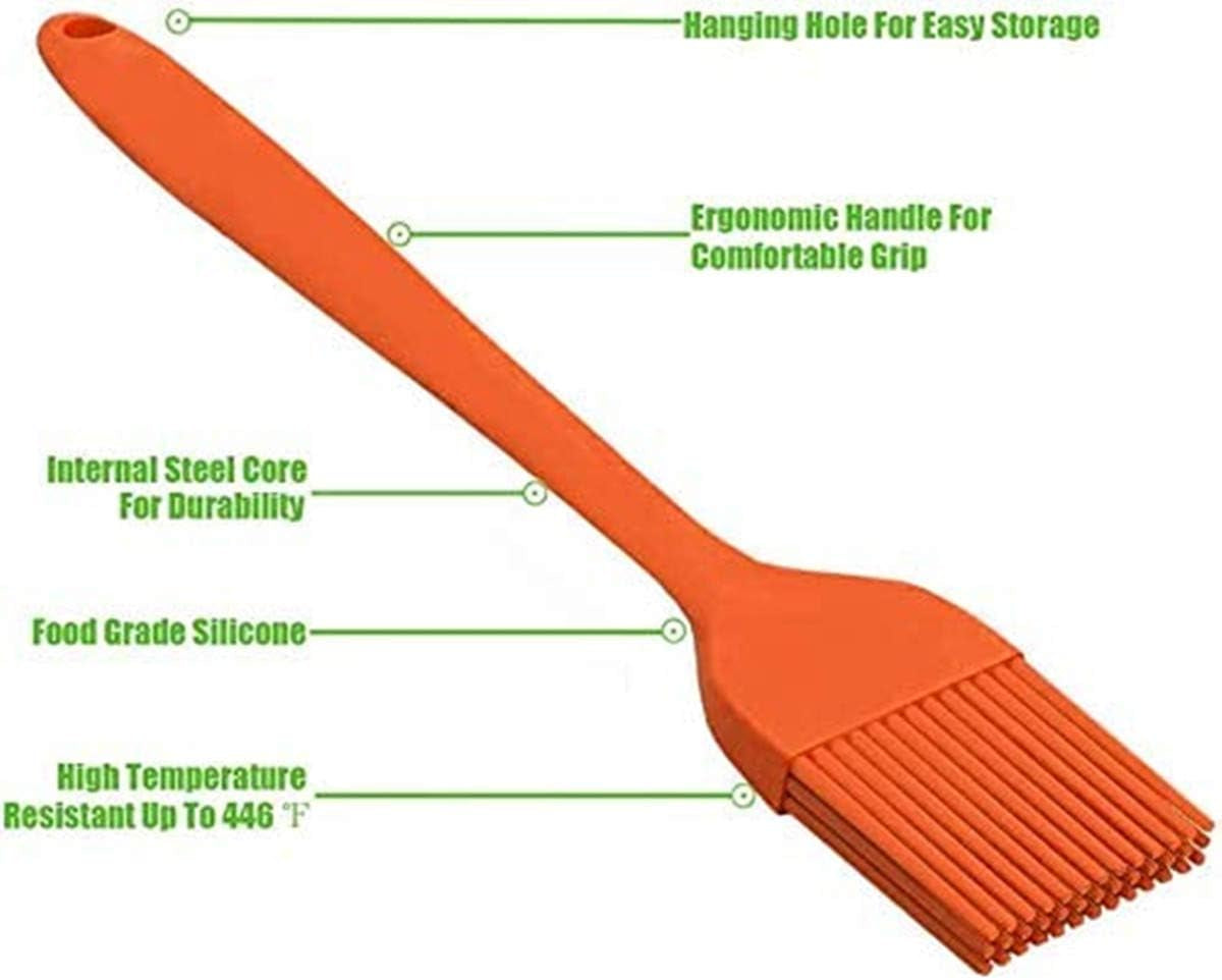 Basting Brush Silicone Pastry Baking Brush BBQ Sauce Marinade Meat Glazing Oil Brush Heat Resistant, Kitchen Cooking Baste